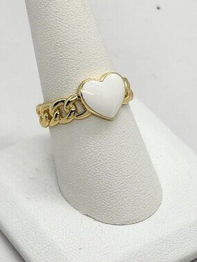 Sterling Silver 925 White  Heart Ring